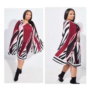 Ashley Stewart Cape Effect Printed Sheath Dress Size 30/32W